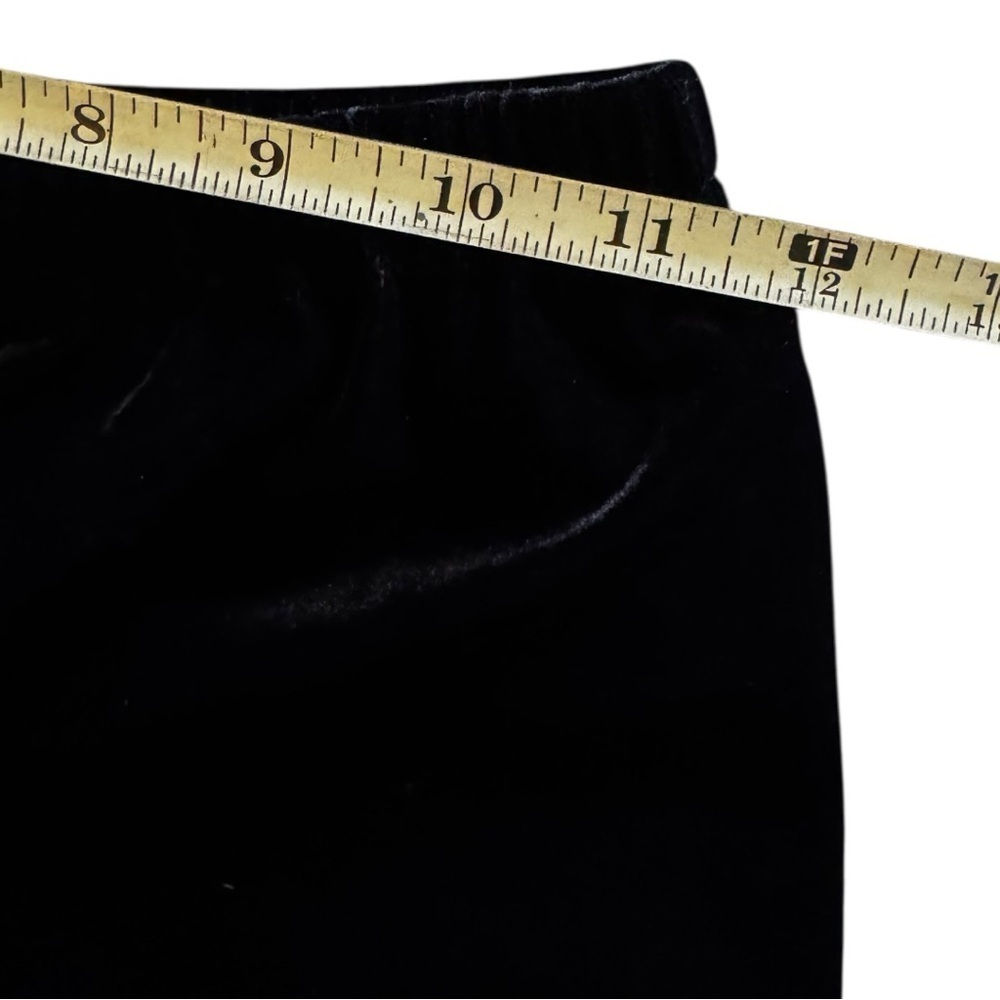 Black Lace Trim velvety‎ velour Leggings - Picture 9 of 10